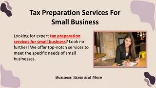 Tax Preparation_Services For Small Business