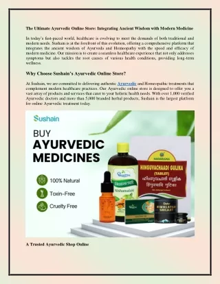 The Ultimate Ayurvedic Online Store Integrating Ancient Wisdom with Modern Medicine