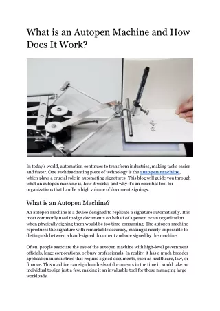 What is an Autopen Machine and How Does It Work