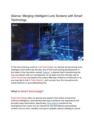 Glance_ Merging Intelligent Lock Screens with Smart Technology