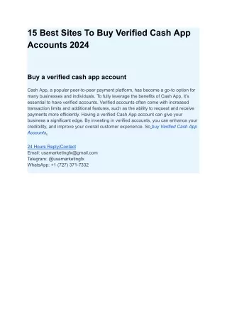 15 Best Sites To Buy Verified Cash App Accounts 2024