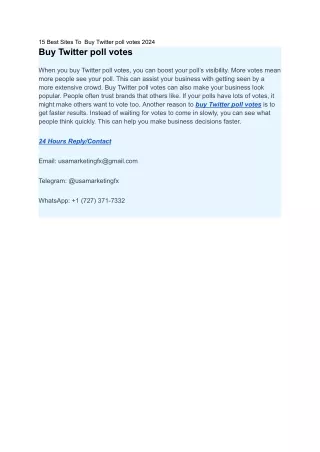 15 Best Sites To  Buy Twitter poll votes 2024