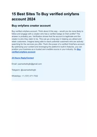 15 Best Sites To Buy verified onlyfans account 2024