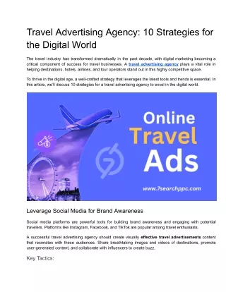 Travel Advertising Agency_ 10 Strategies for the Digital World