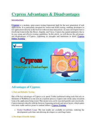Cypress Training Institutes in Hyderabad - Cypress Training