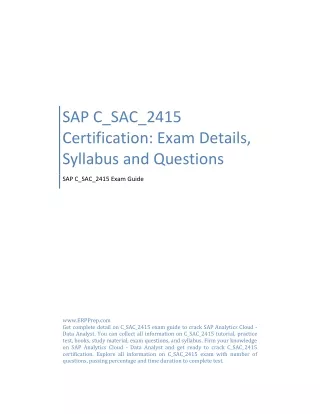 SAP C_SAC_2415 Certification: Exam Details, Syllabus and Questions
