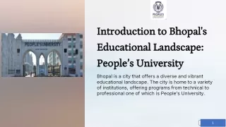 Introduction to Bhopal's Educational Landscape: People’s University