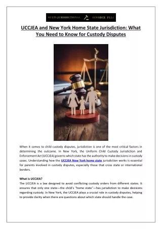 UCCJEA and New York Home State Jurisdiction- What You Need to Know for Custody Disputes