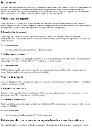 Estrategias clave para escalar un negocio basado en una idea validada