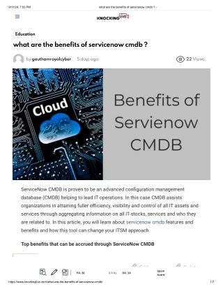 what are the benefits of servicenow cmdb
