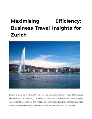 Maximising Efficiency_ Business Travel Insights for Zurich