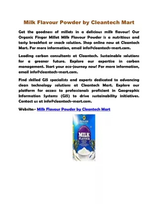 Milk Flavour Powder by Cleantech Mart