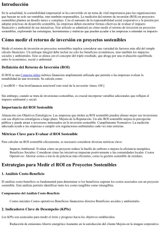 Cómo medir el retorno de inversión en proyectos sostenibles