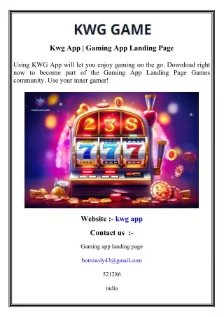 Kwg App   Gaming App Landing Page