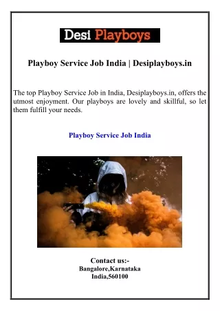 Playboy Service Job India | Desiplayboys.in