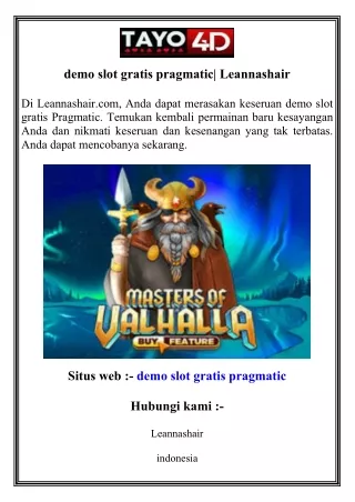 demo slot gratis pragmatic  Leannashair