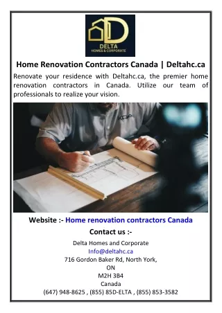 Home Renovation Contractors Canada | Deltahc.ca