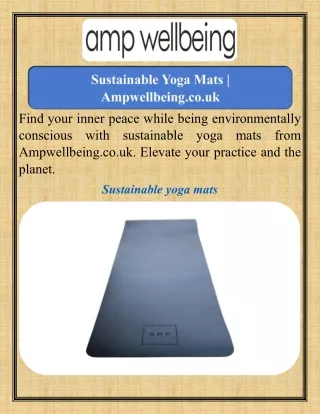 Sustainable Yoga Mats   Ampwellbeing.co.uk