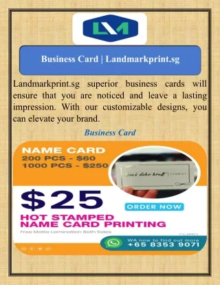 Business Card   Landmarkprint.sg