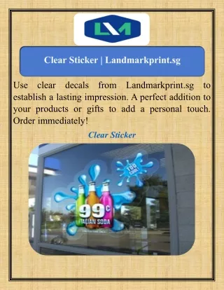 Clear Sticker   Landmarkprint.sg