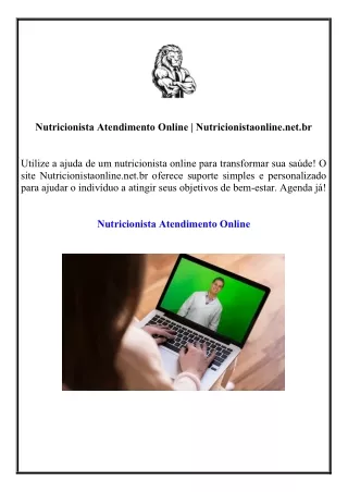 Nutricionista Atendimento Online | Nutricionistaonline.net.br