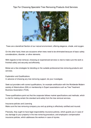 TipsForChoosingSpecialistTreeRemovingProductsAndServices