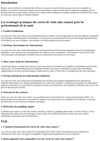 Les avantages pratiques des cartes de visite sans contact pour les métiers du se