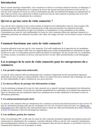 La carte de visite connectée : un outil incontournable pour les entrepreneurs du