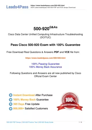 Cisco 500-920 Dumps Exam Questions-actual Practice Materials Shared in September