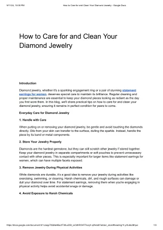 How to Care for and Clean Your Diamond