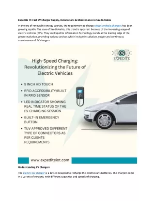 Fast EV Charger Supply in Saudi Arabia