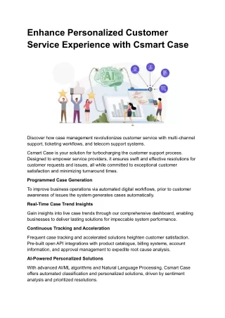 Enhance Personalized Customer Service Experience with Csmart Case