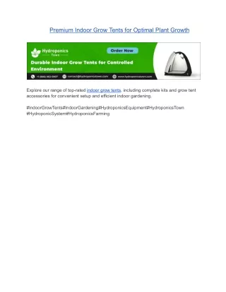 Premium Indoor Grow Tents for Optimal Plant Growth