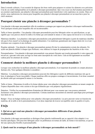 Planche à Découper Personnalisée : Un Must-Have pour les Chefs Amateurs