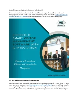 Visitor Management System in KSA