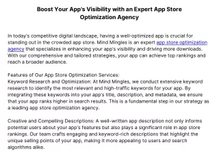 Boost Your App's Visibility with an Expert App Store Optimization Agency