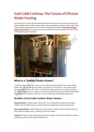 East Cobb Tankless The Future of Efficient Water Heating
