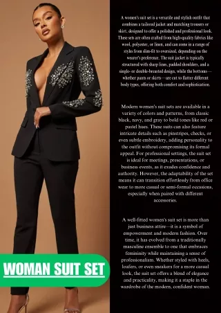 Women's Suit Set: A Blend of Style and Professionalism