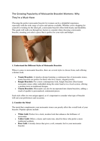 Stylish and Ethical: Moissanite Bracelet womens