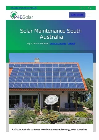 Solar Maintenance South Australia