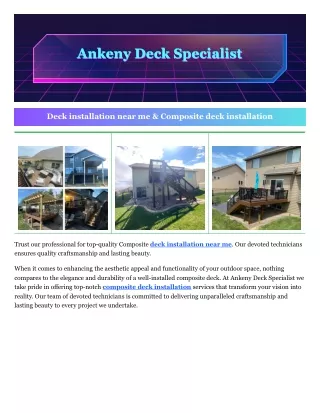 Composite deck installation