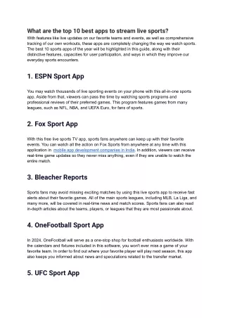 What are the top 10 best apps to stream live sports_