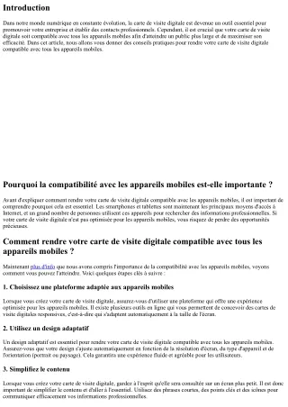 Comment rendre votre carte de visite digitale compatible avec tous les appareils