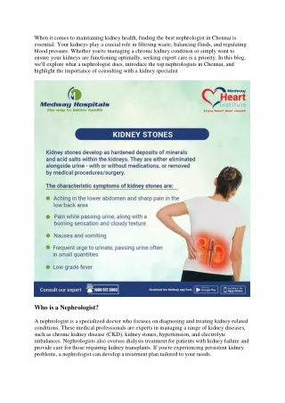 Best Nephrologist in Chennai