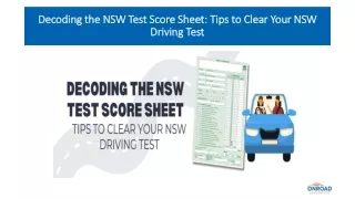 Decoding the NSW Test Score Sheet Tips to Clear Your NSW Driving Test