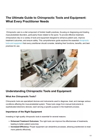 The Ultimate Guide to Chiropractic Tools and Equipment What Every Practitioner Needs