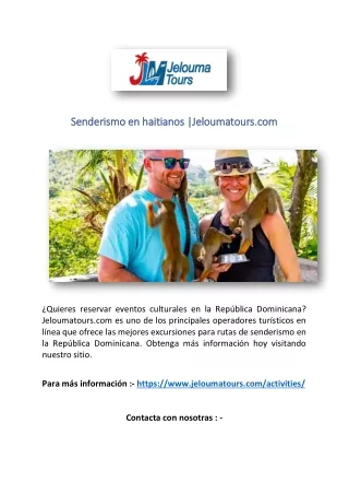 Senderismo en haitianos |Jeloumatours.com