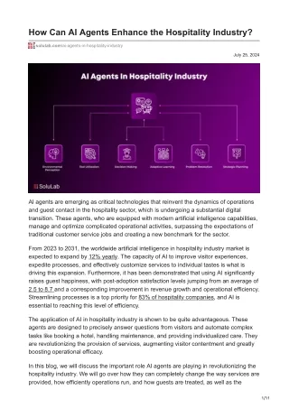 How Can AI Agents Enhance the Hospitality Industry