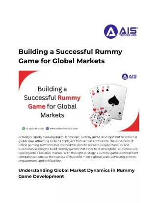 Building a Successful Rummy Game for Global Markets