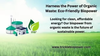 Sustainable and Affordable: Biopower from Organic Waste